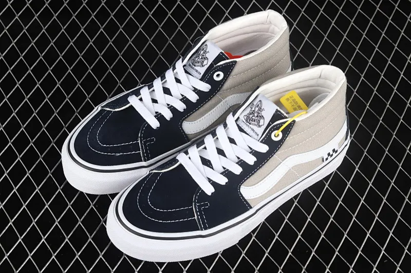 All categories Vans Vans series Vans Mid Vans China Vans SK8-Mid Pro Vans official side checkerboard small label mid-top professional skateboard shoes VN0A3WM32PD